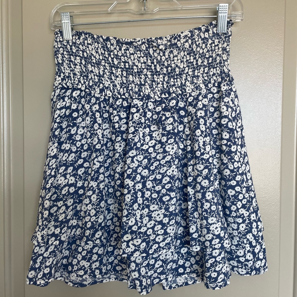 Rails Navy and White Floral Mini Skirt